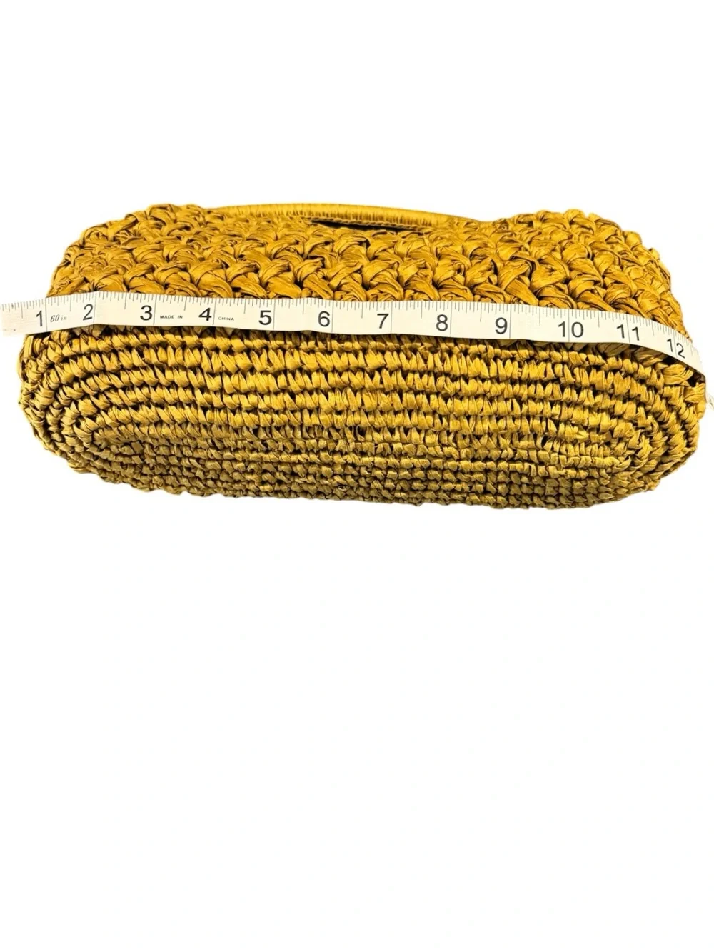 Urban Expressions Abigail Woven Raffia Clutch Mustard
